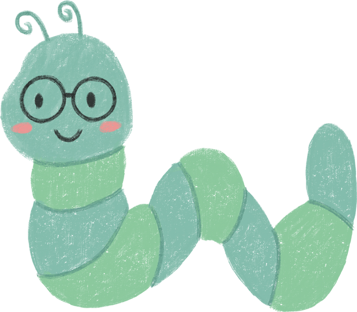 worm with glasses back to school