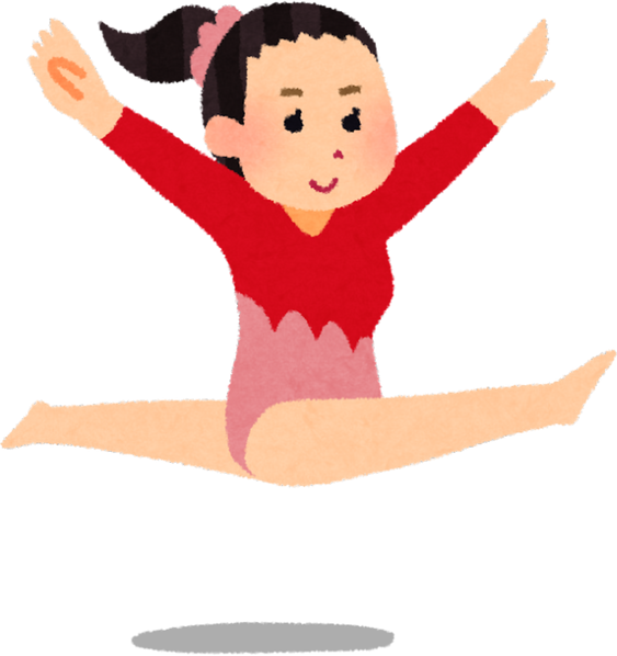 Illustration of Female Gymnast Performing Floor Exercise
